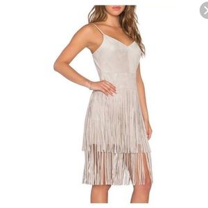 Faux suede fringe dress.